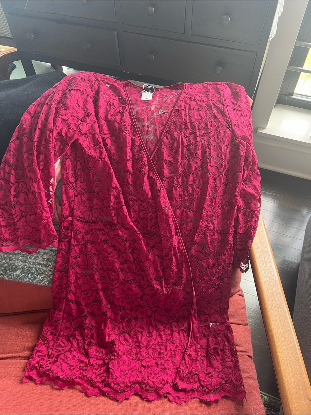 Cosabella | Magnolia lace robe in deep ruby | NWT - Picture 4 of 5
